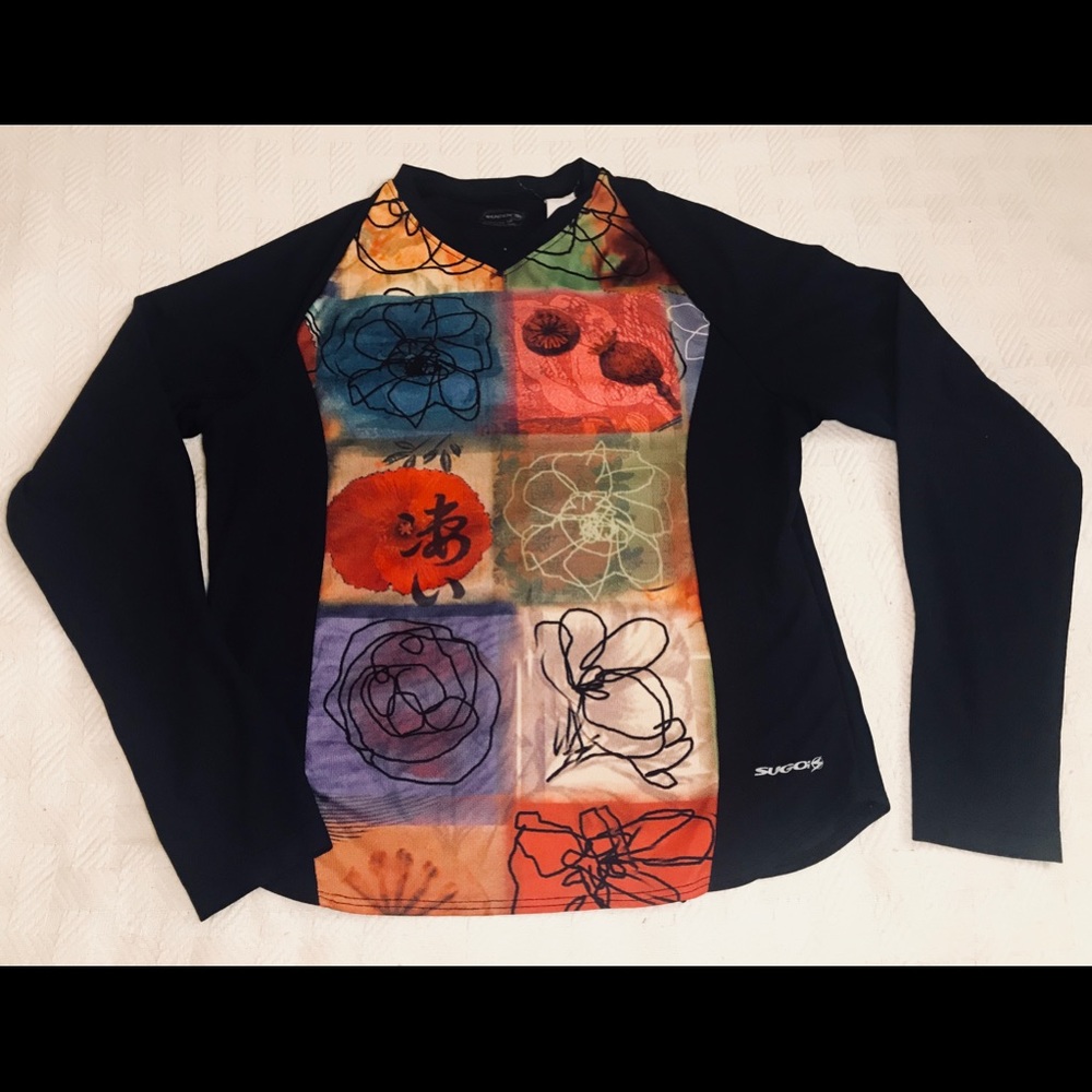 SUGOI Running Top Long Sleeve Small Flower Design